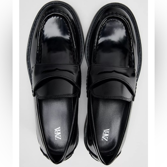 Zara  Black Loafers size 39 - Picture 1 of 11